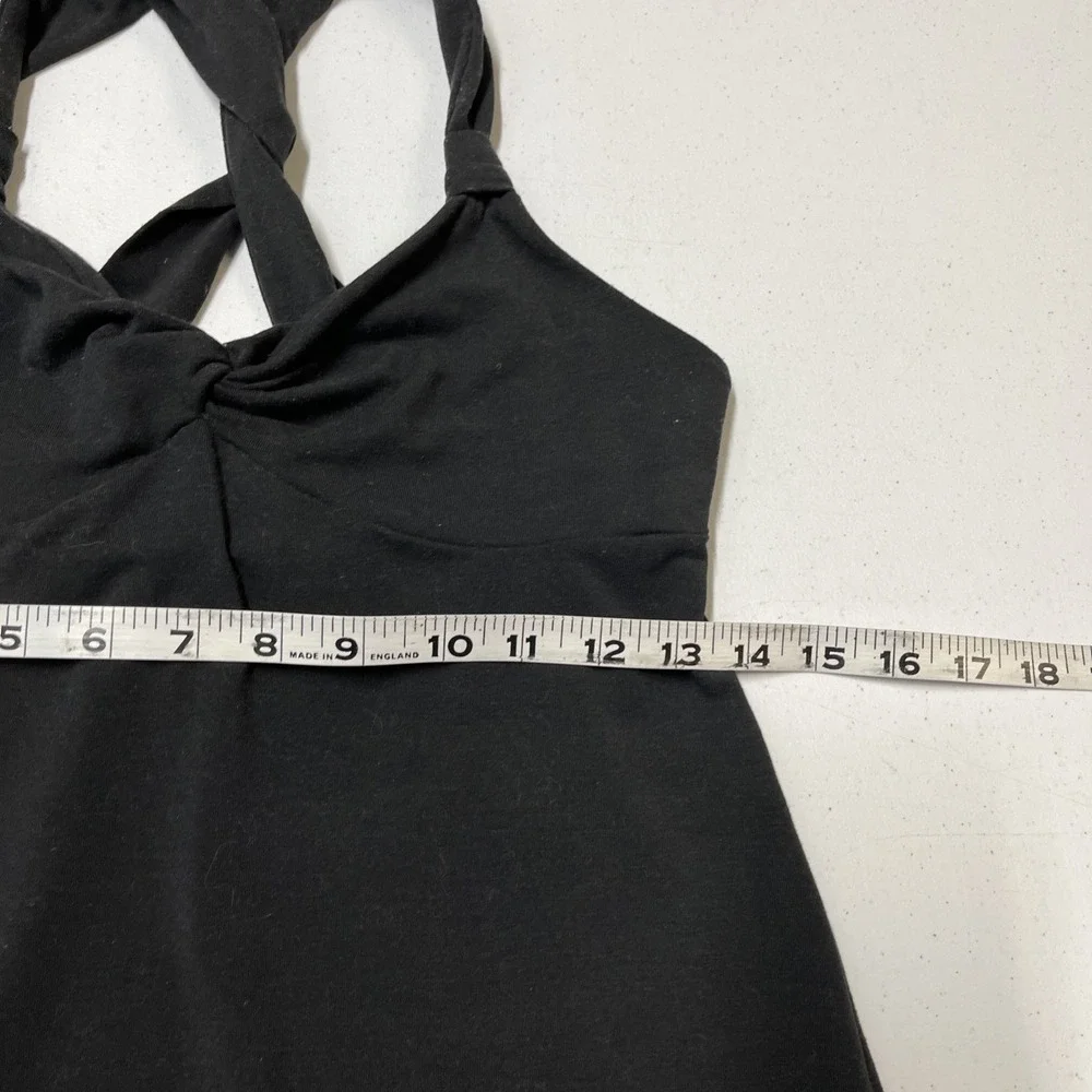Prana‎ Mario Dress Black Athletic Knot Front Size S Built In Bra Comfort Travel